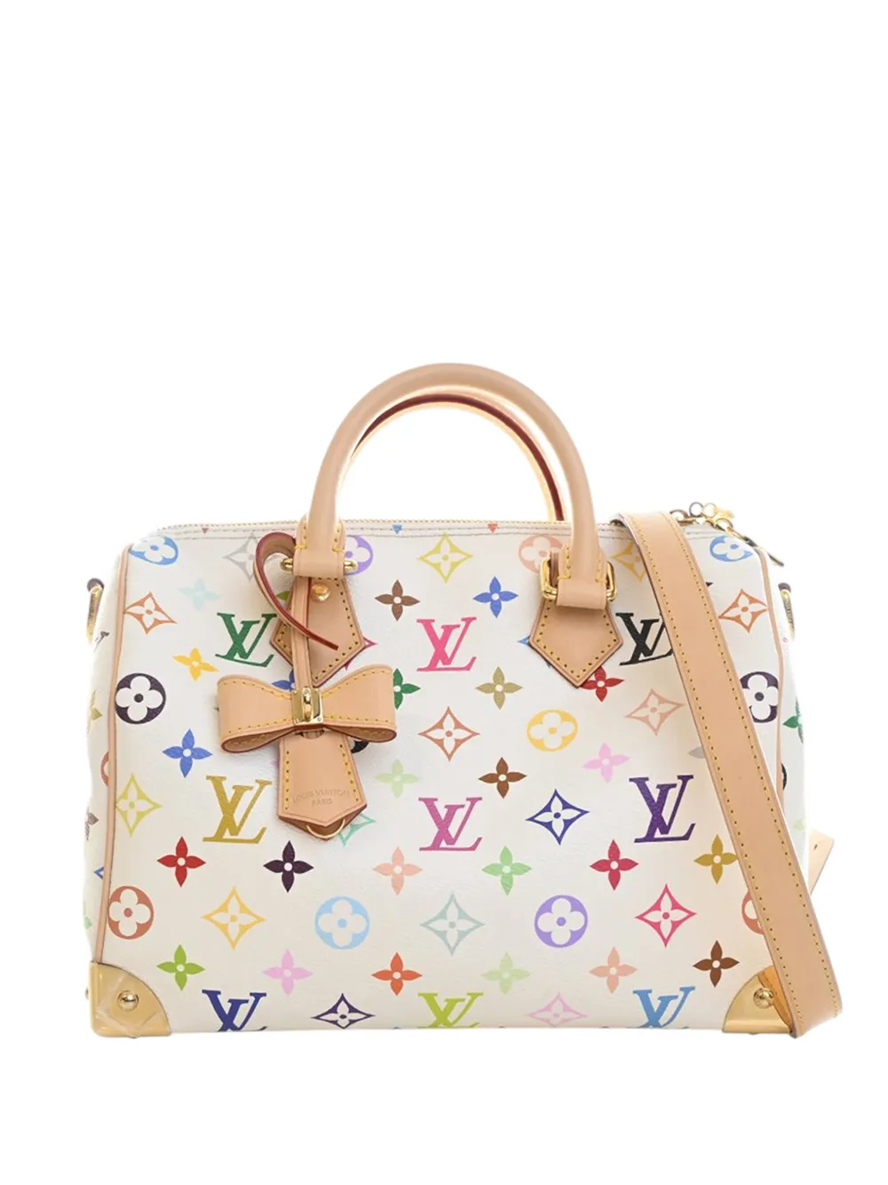 Louis Vuitton Pre-Owned 2021-2026 Takashi Murakami Monogram Multicolore Speedy Bandouliere 25 boston bag - White