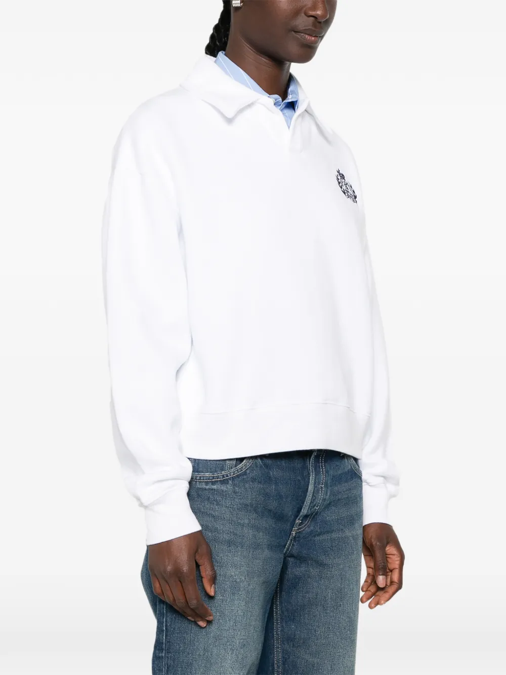 Sporty & Rich Sweater met geborduurd logo Wit