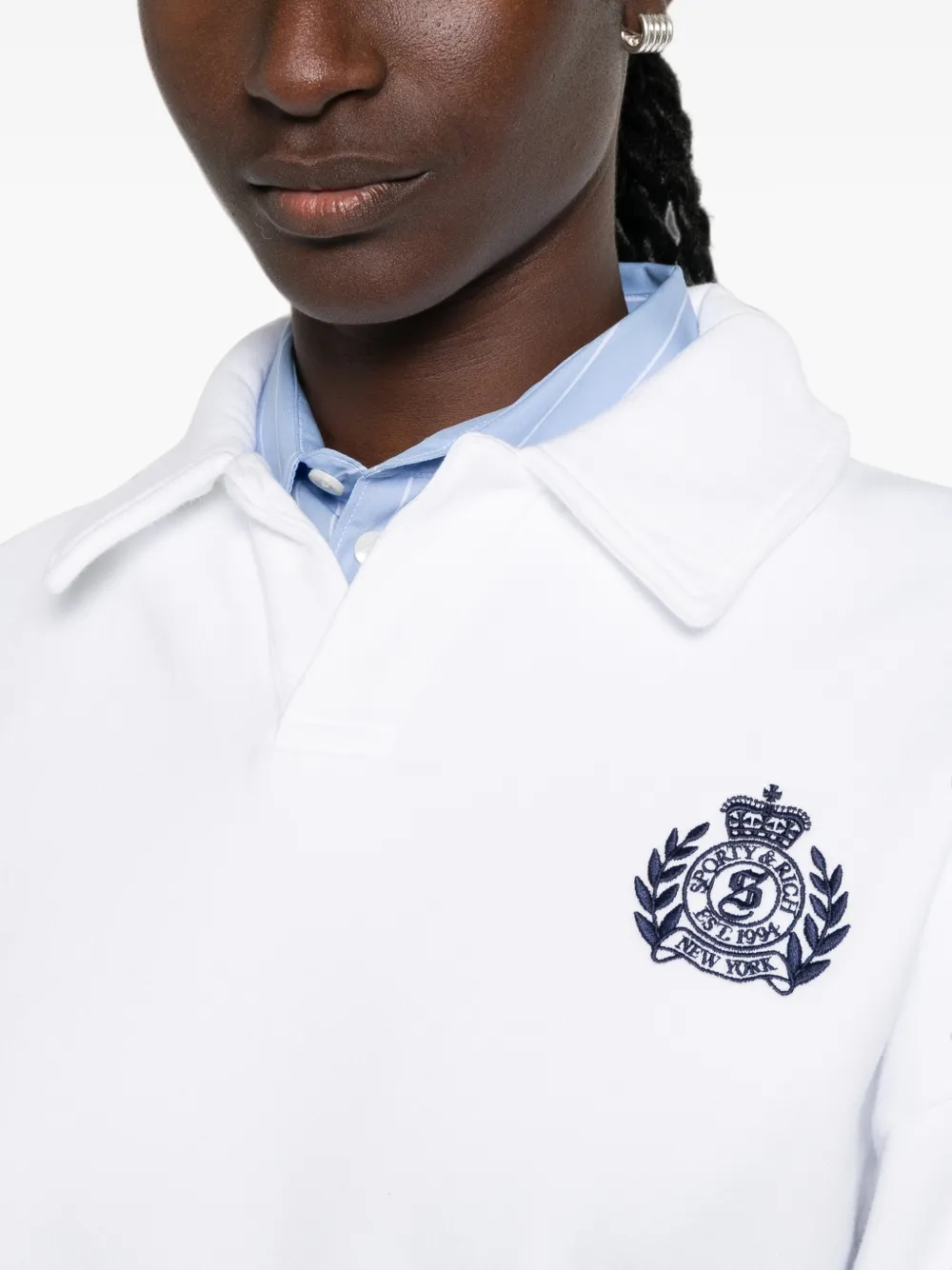 Sporty & Rich Sweater met geborduurd logo Wit