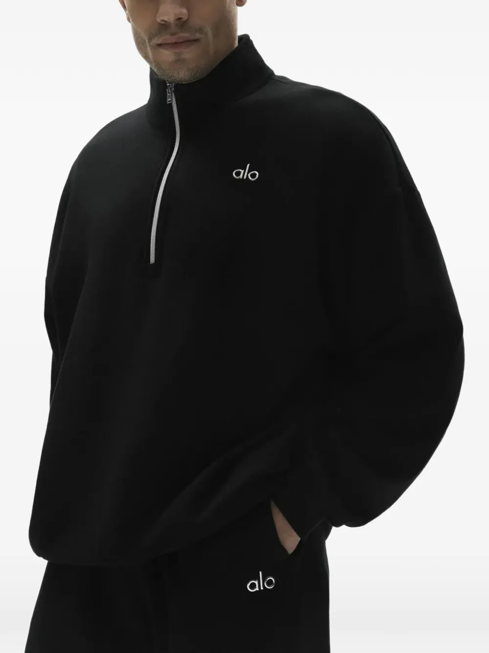 Alo Yoga Moletom Accolade Com Zíper Parcial | Preto | FARFETCH BR