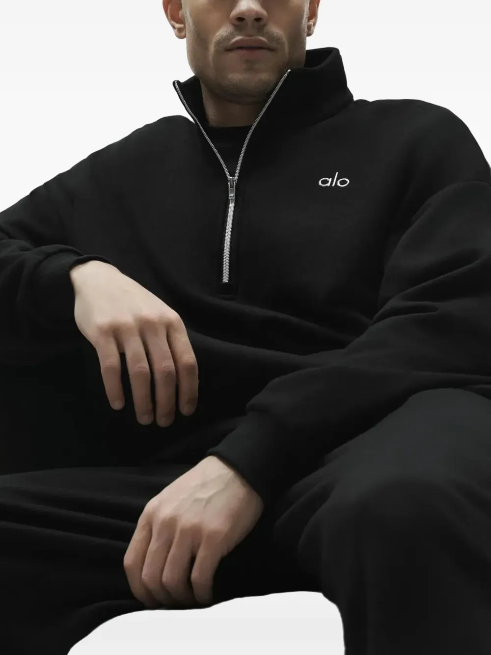 Alo Yoga Moletom Accolade Com Zíper Parcial | Preto | FARFETCH BR