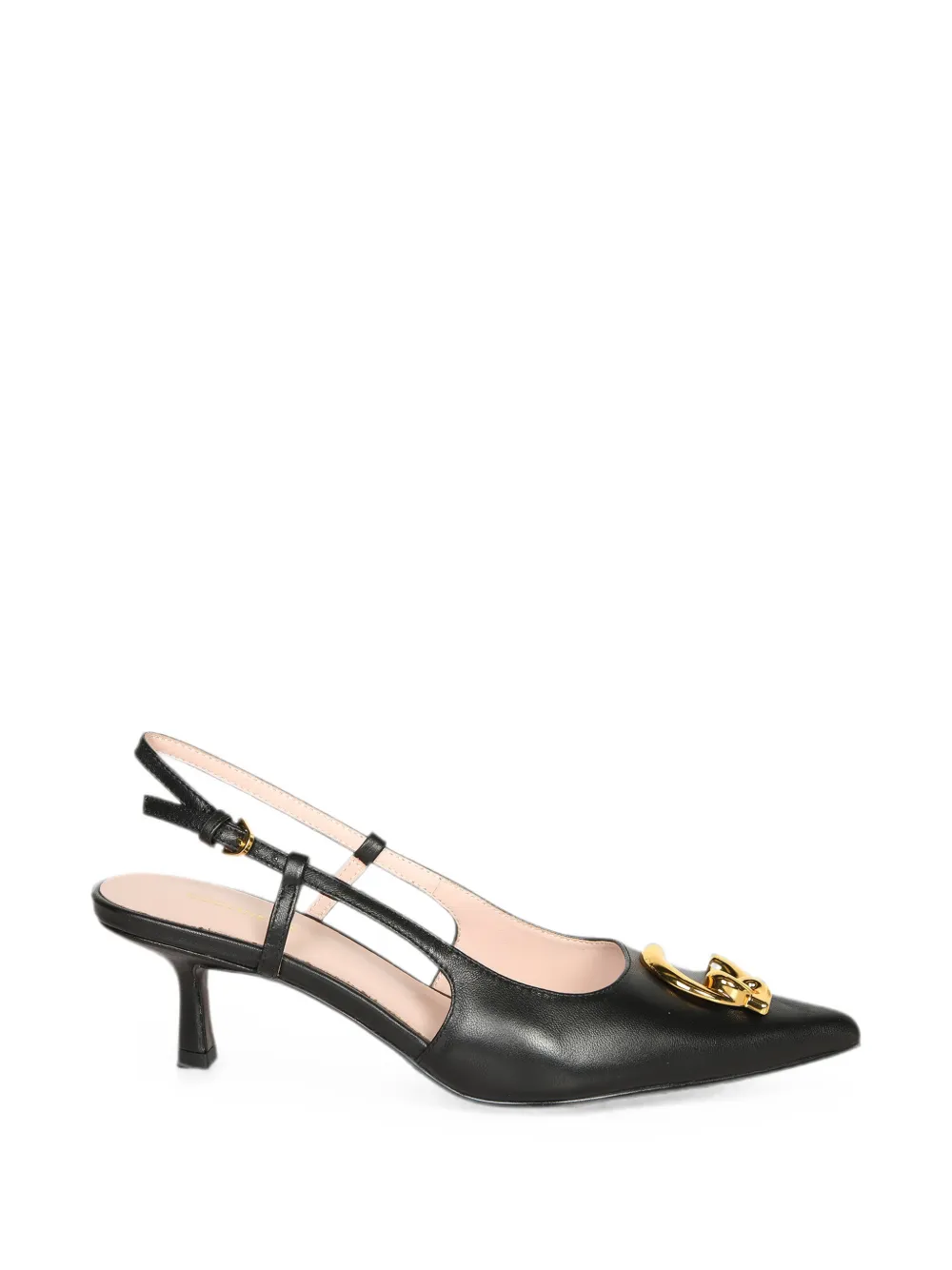 Coccinelle Logo-plaque Slingback Heeled Pumps In Black