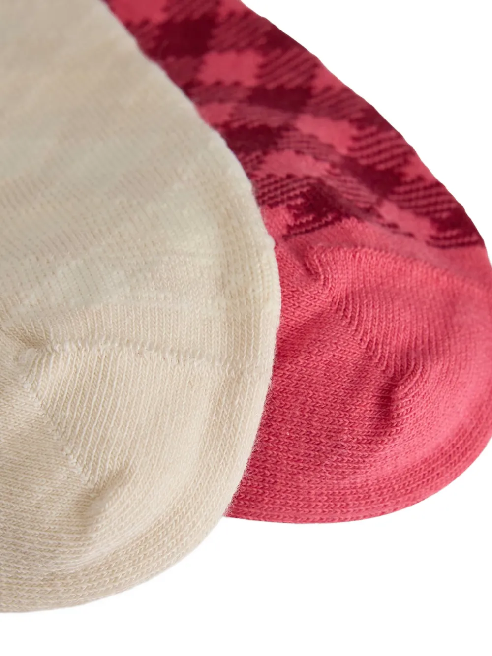Y-3 Twee paar sokken met argyle-patroon Roze