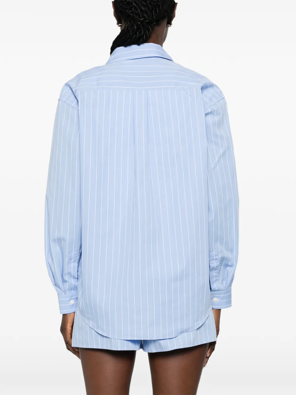 Sporty & Rich Gestreept katoenen blouse Blauw