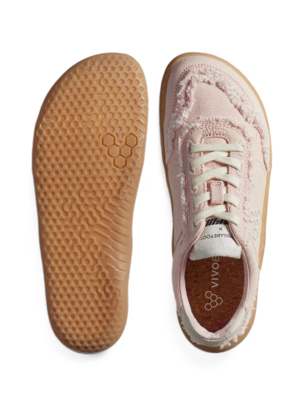 Vivobarefoot Gobi frayed-edge sneakers Roze