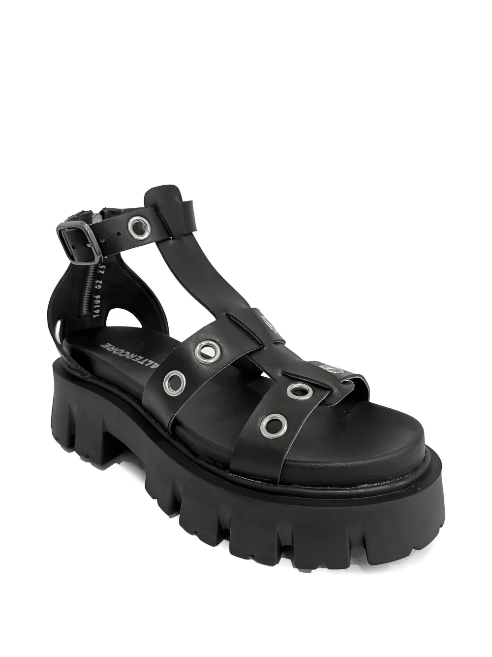 Altercore Sandalen verfraaid met ringlets en plateauzool Zwart