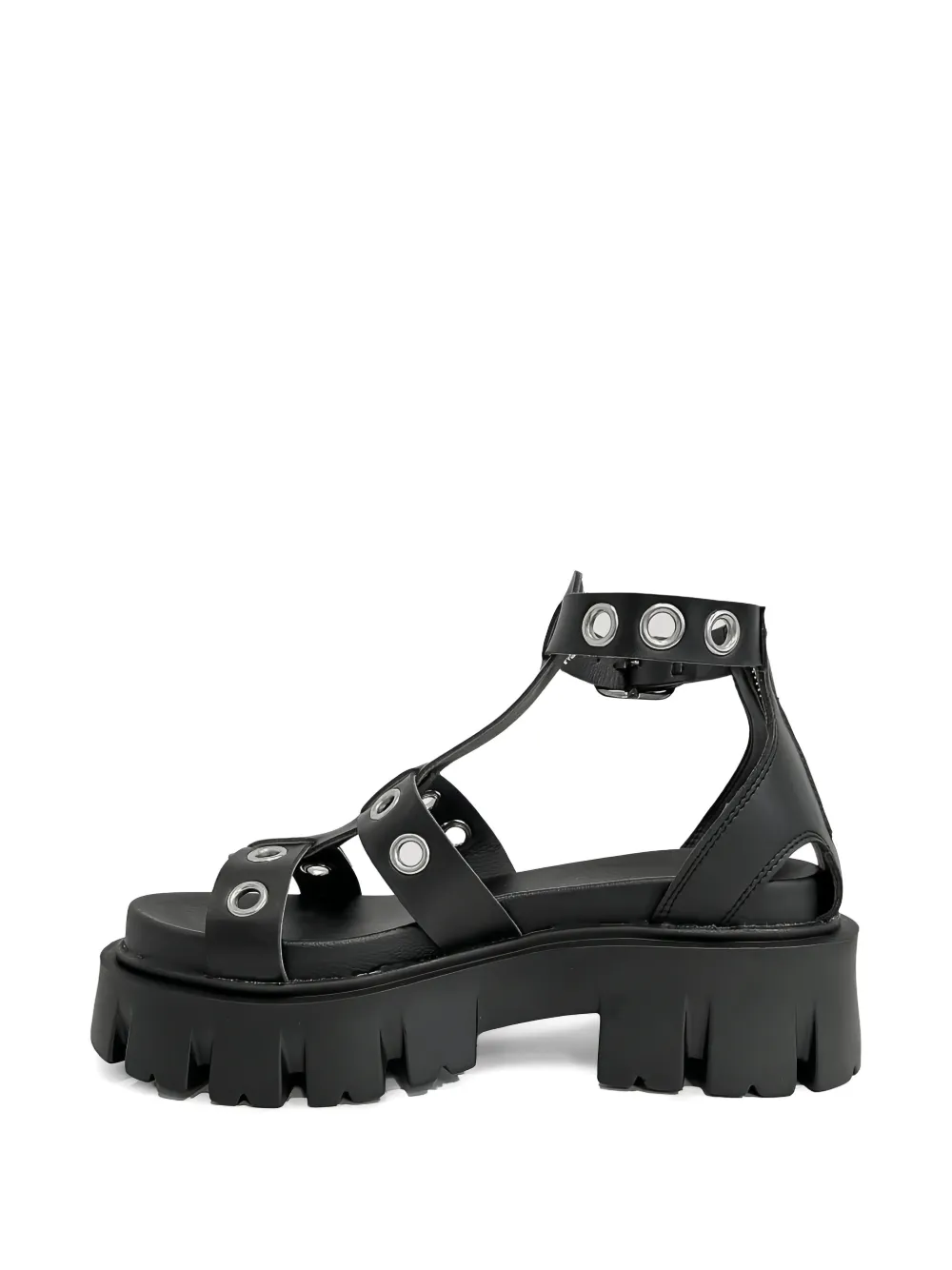 Altercore Sandalen verfraaid met ringlets en plateauzool Zwart