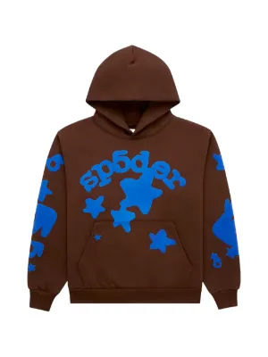 SP5DER Angel Number Hoodie | Brown | FARFETCH