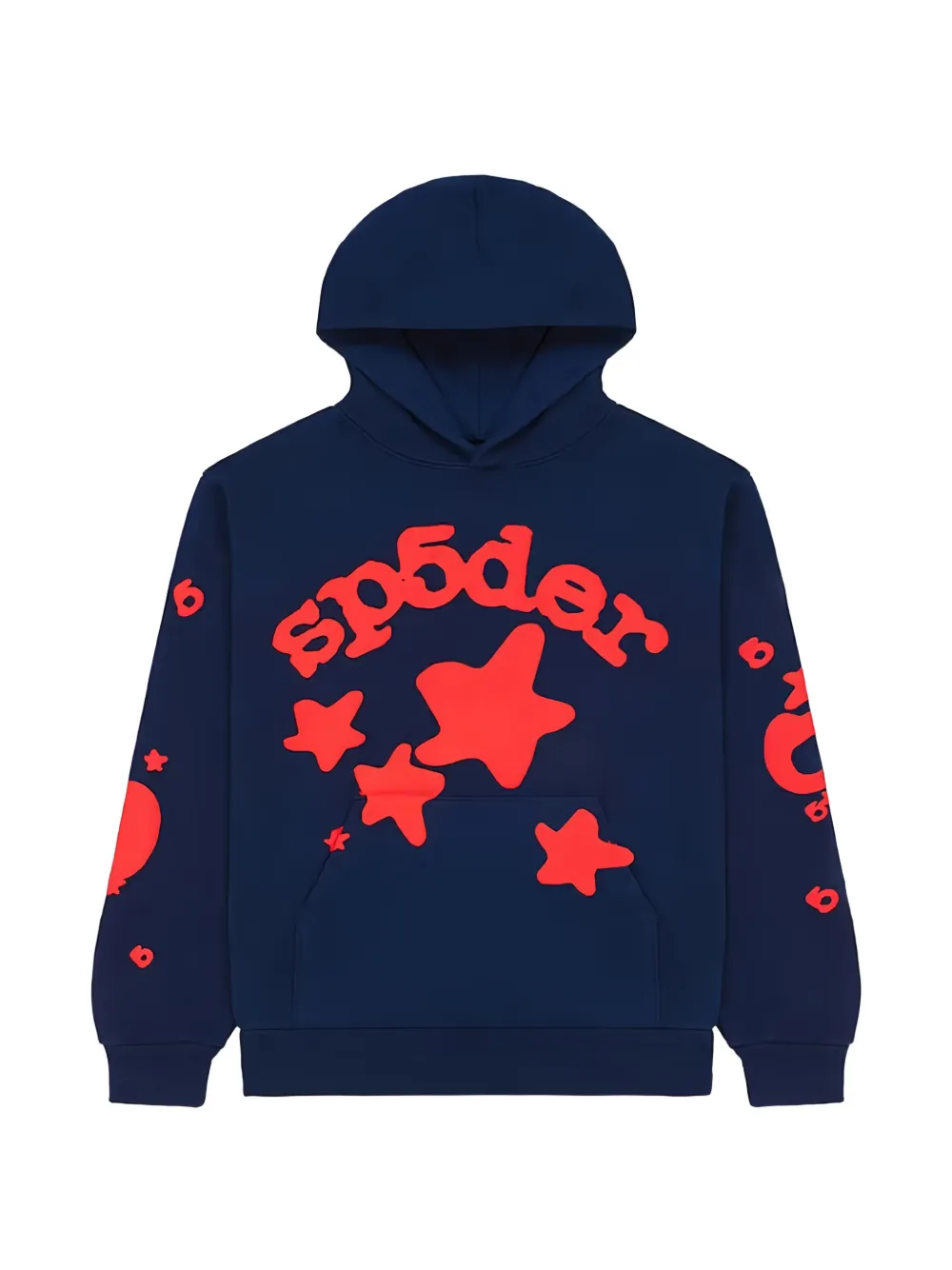 SP5DER Beluga graphic-print hoodie - Blu