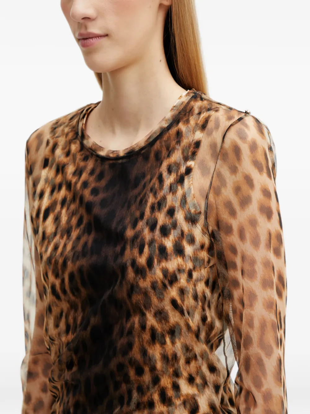 Sportmax Jurk met luipaardprint Beige
