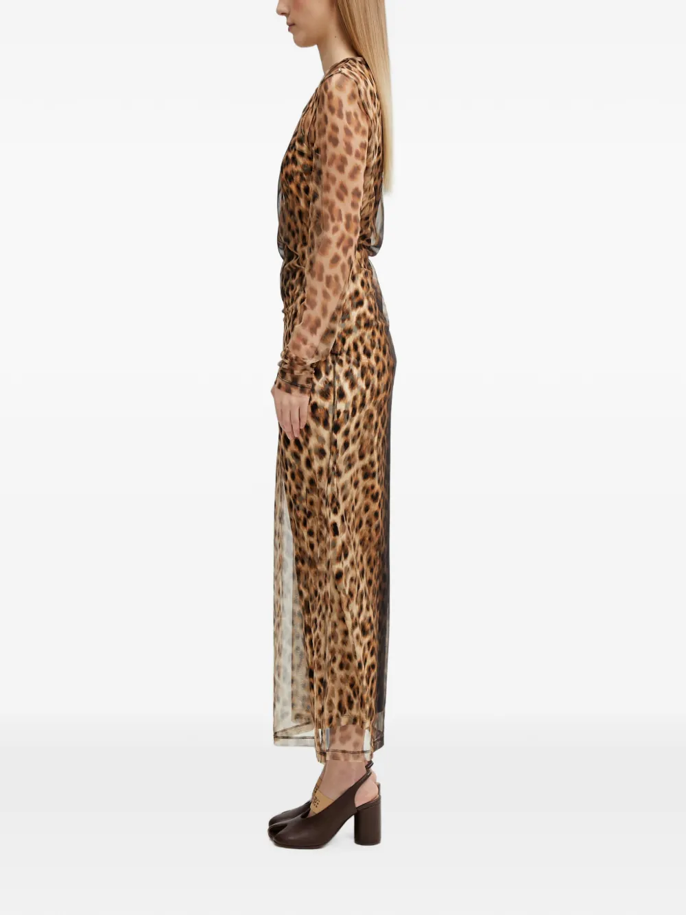 Sportmax Jurk met luipaardprint Beige