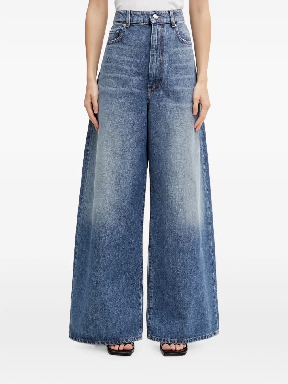 Sportmax faded-effect wide-leg jeans - Blu