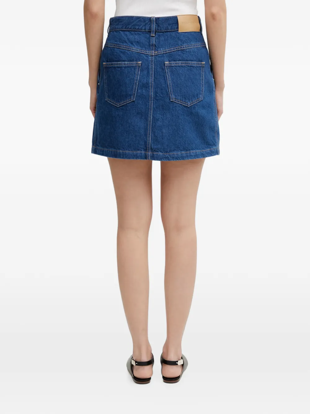 Maison Kitsuné Mini-rok met logopatch Blauw