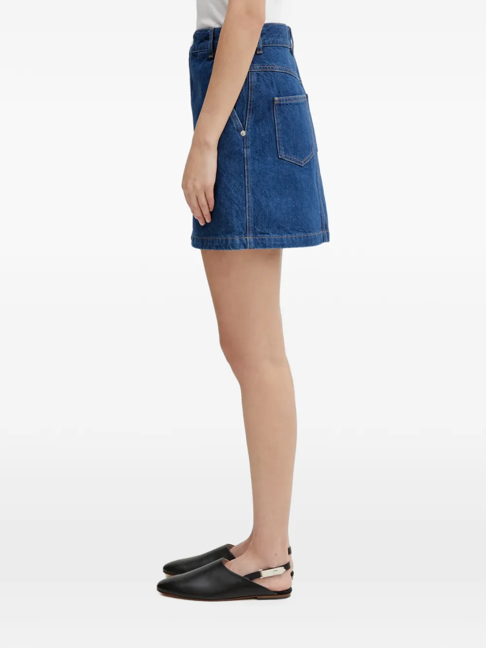 Maison Kitsuné Mini-rok met logopatch Blauw