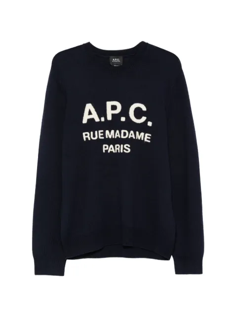 A.P.C. Rue Madame Paris logo-detail wool jumper