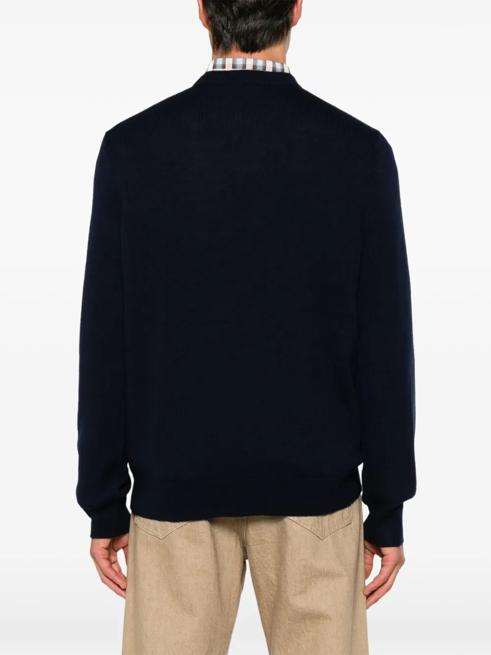 A.P.C. Rue Madame Paris wollen trui met logo-detail Blauw
