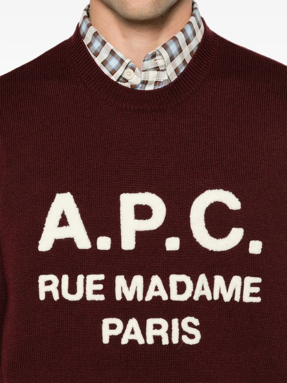 A.P.C. Rue Madame Paris wollen trui met logo-detail Rood