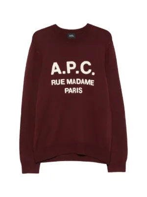 A.P.C. Rue Madame Paris logo-detail Wool Jumper | Blue | FARFETCH JO