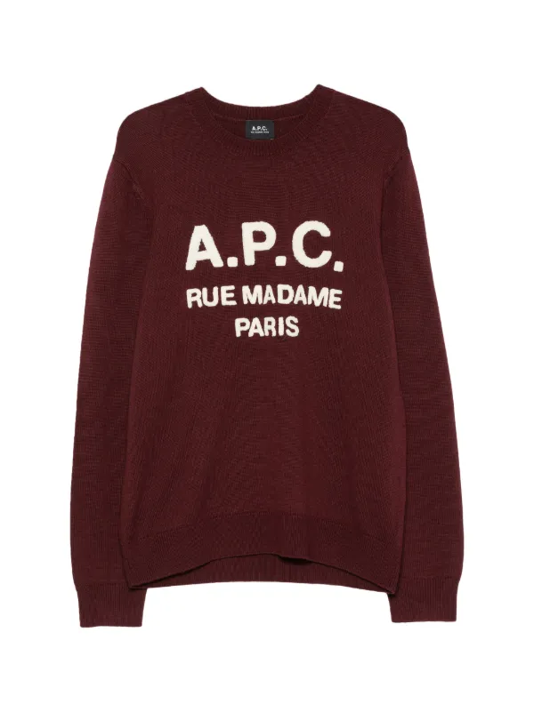 A.P.C. Rue Madame Paris logo-detail Wool Jumper | Red | FARFETCH FI