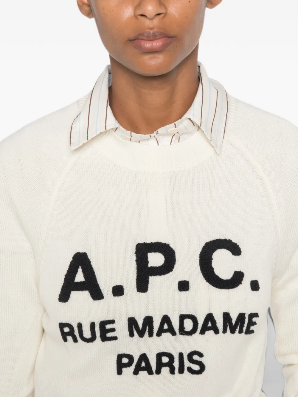 A.P.C. Alissa trui met geborduurd logo Wit