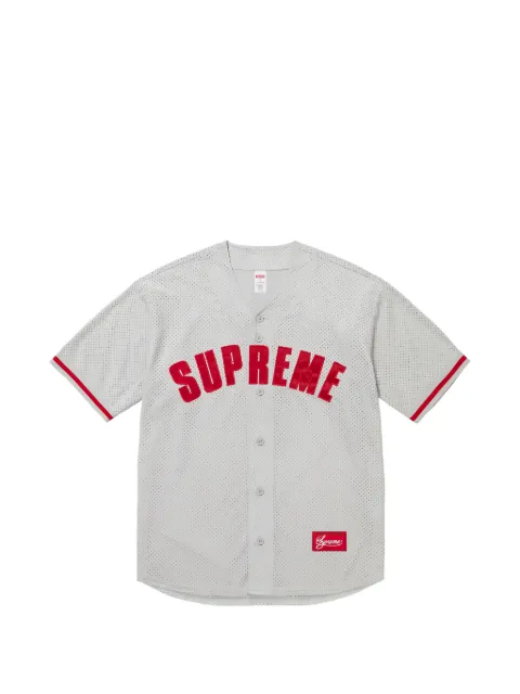 Supreme mesh logo-appliqué baseball jersey