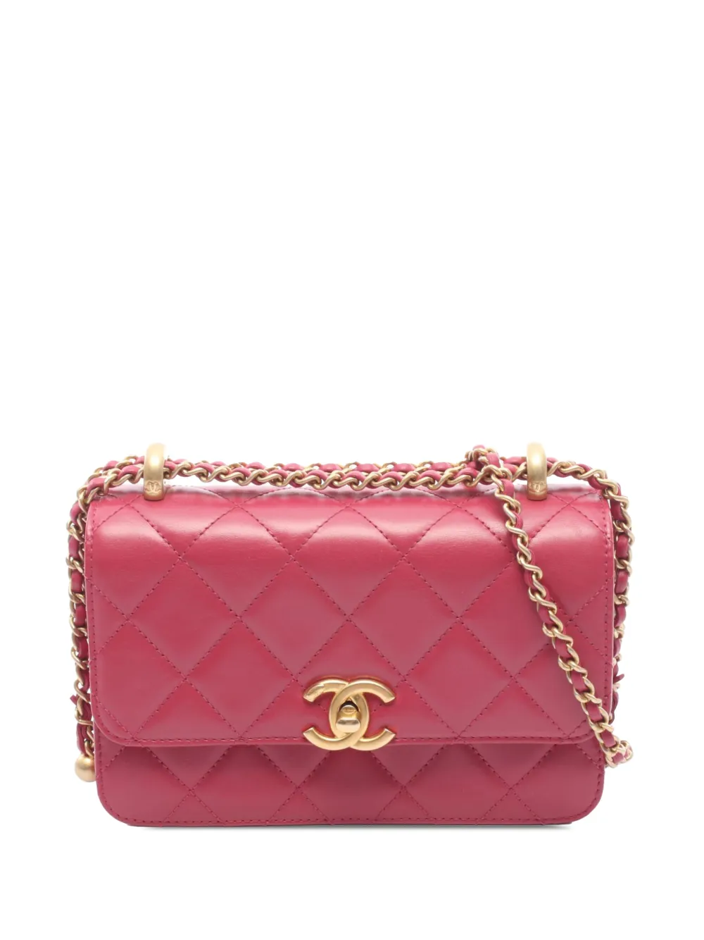 CHANEL Pre-Owned 2021-2026 Small Quilted Lambskin Flap crossbody bag - Rosa