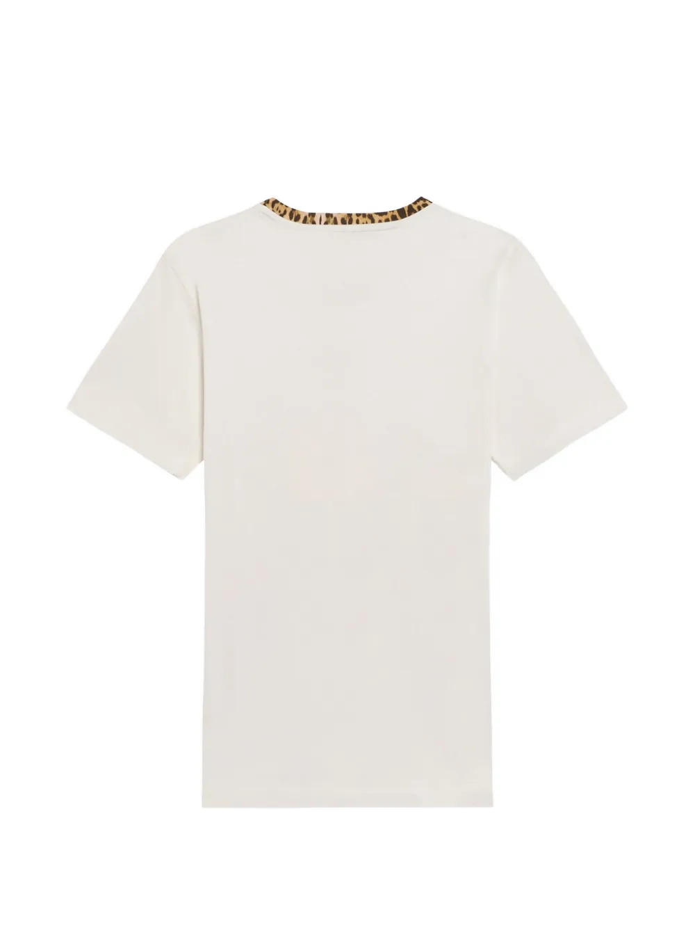 Roberto Cavalli Junior T-shirt met luipaardprint en afwerking Beige