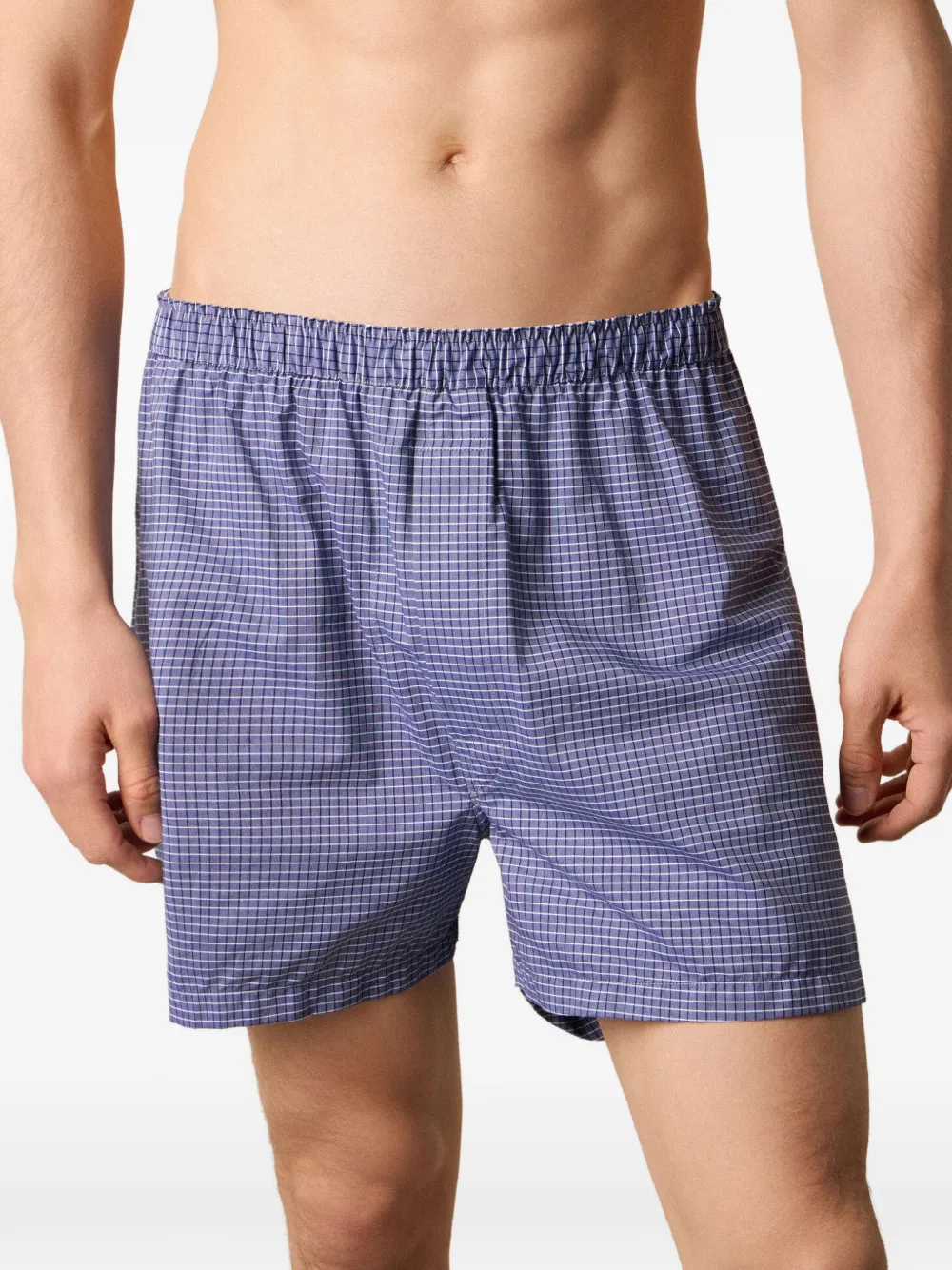Brooks Brothers tattersall-pattern cotton boxers - Blu