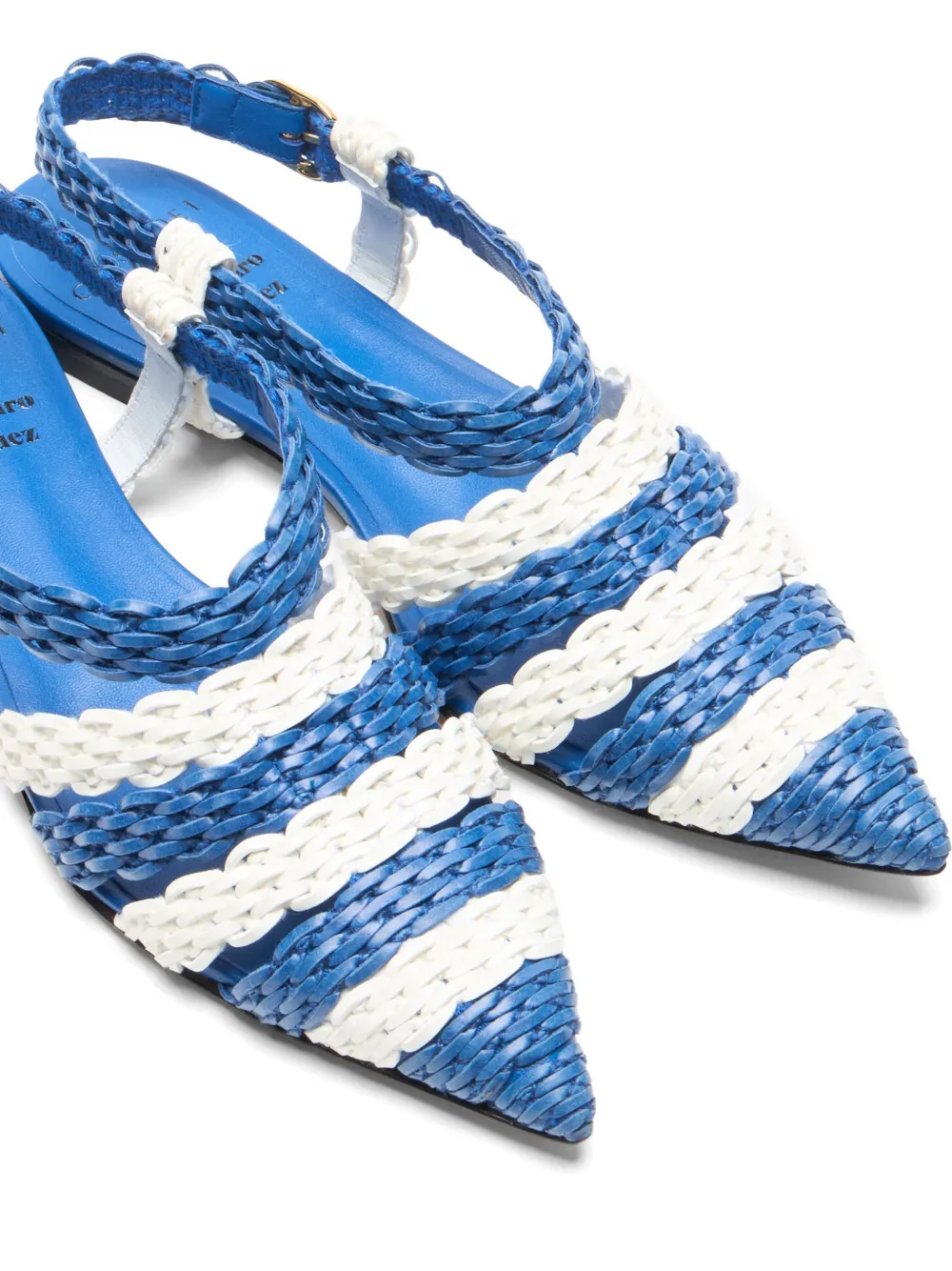 Casadei Avenida Enriquez woven ballet flats Blauw
