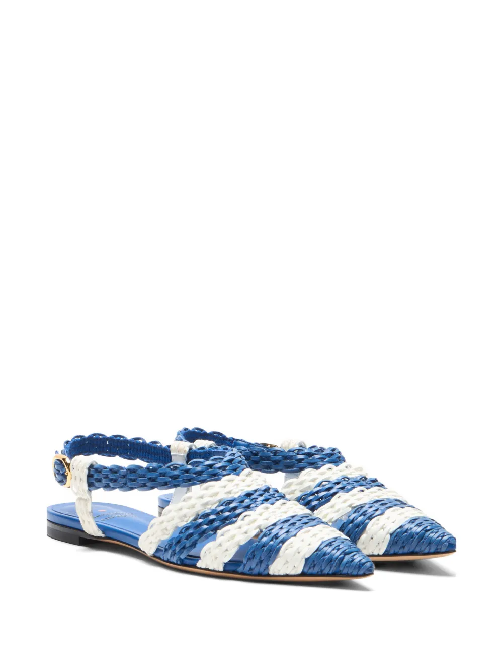 Casadei Avenida Enriquez woven ballet flats Blauw