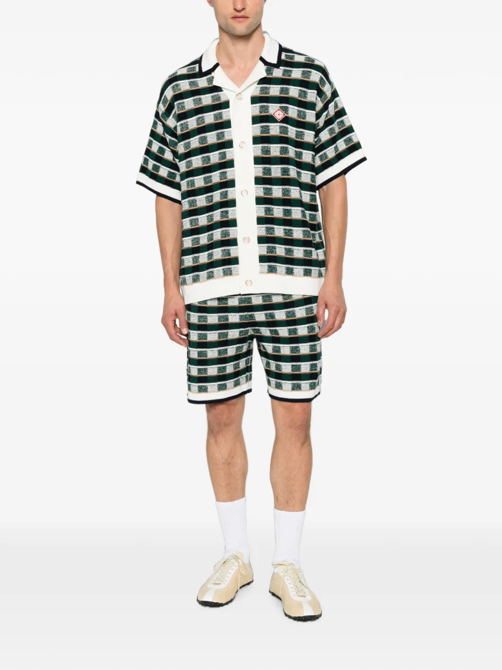 Casablanca Mosaic gehaakte shorts Groen