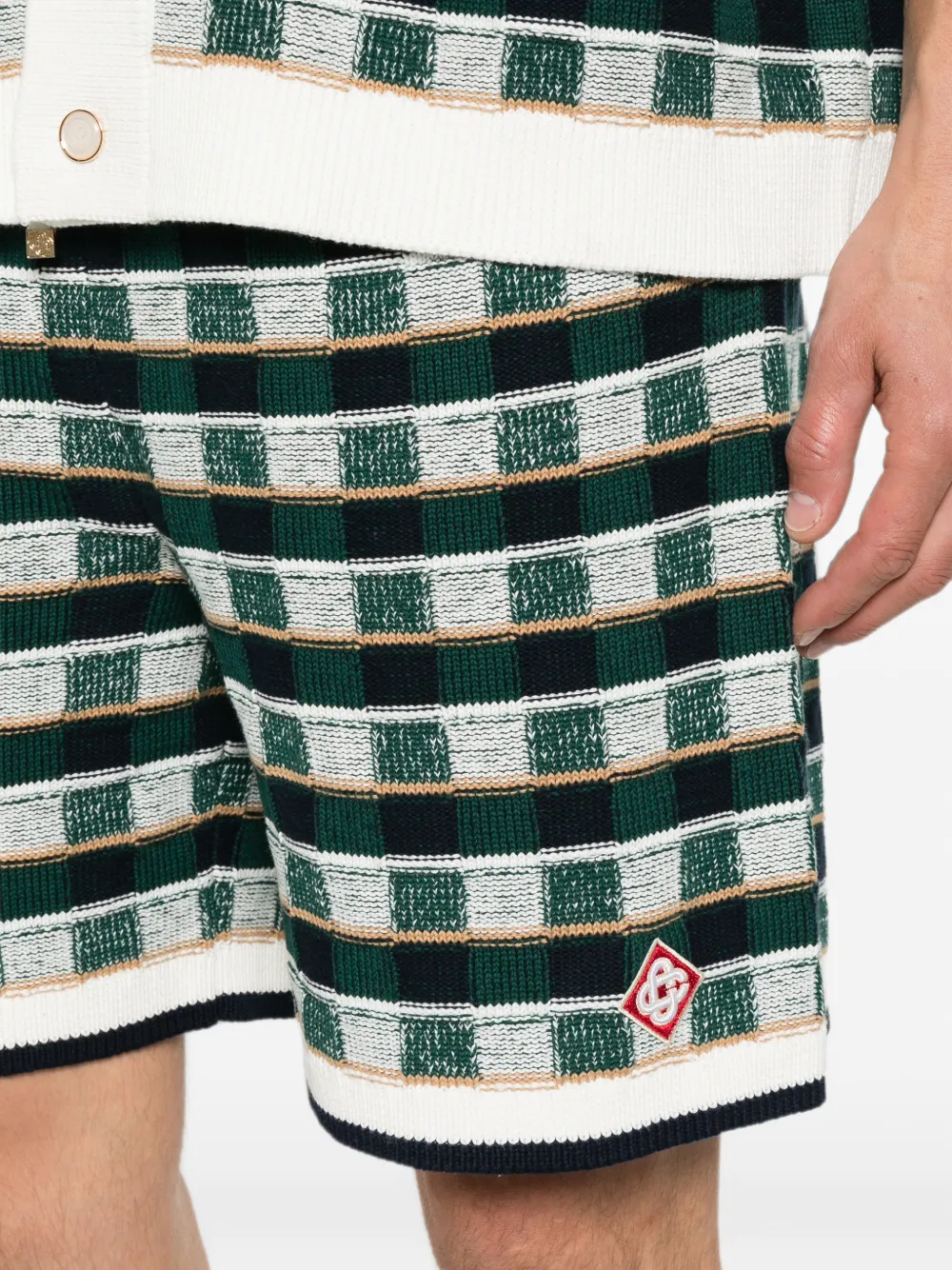 Casablanca Mosaic gehaakte shorts Groen