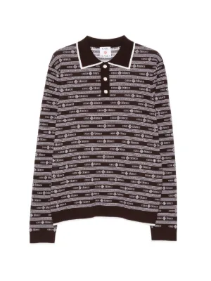Casablanca リブニット ポロシャツ | ブラック | FARFETCH JP