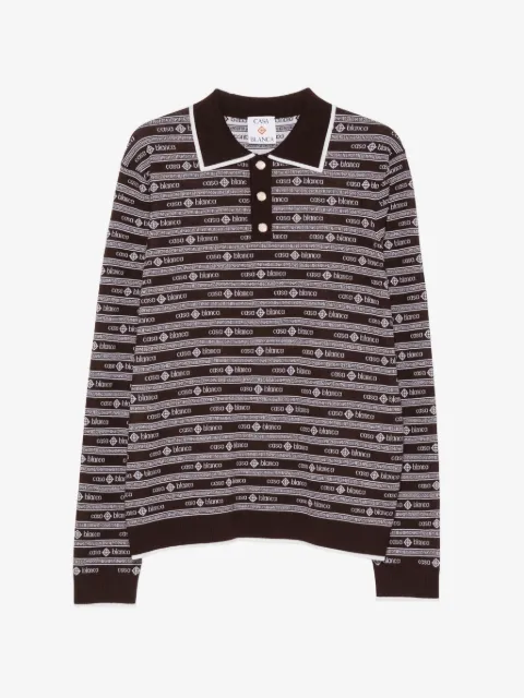 Casablanca logo-jacquard long-sleeve polo shirt
