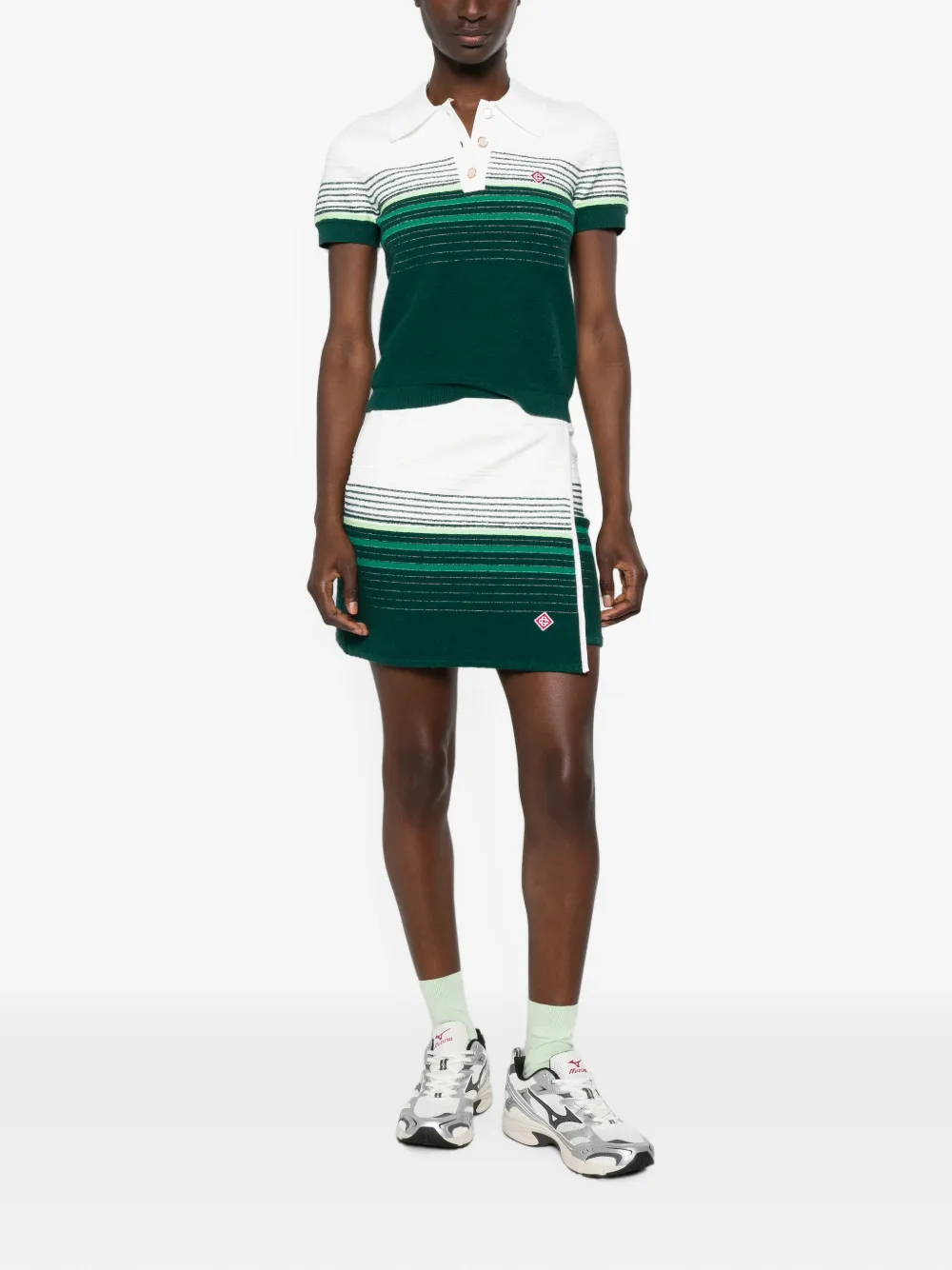 Casablanca Gestreept poloshirt Groen