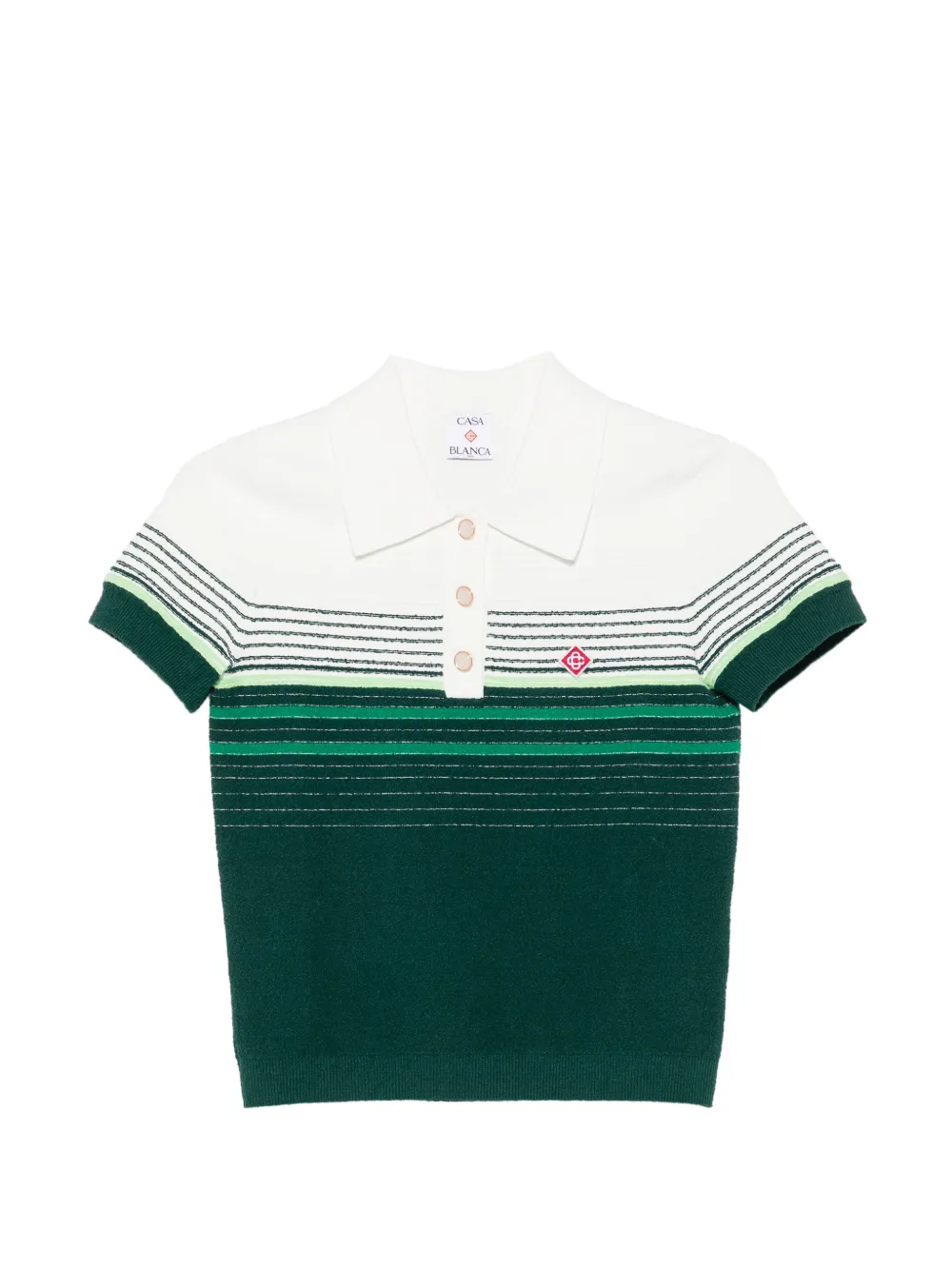 Casablanca striped short-sleeve polo shirt - Grün