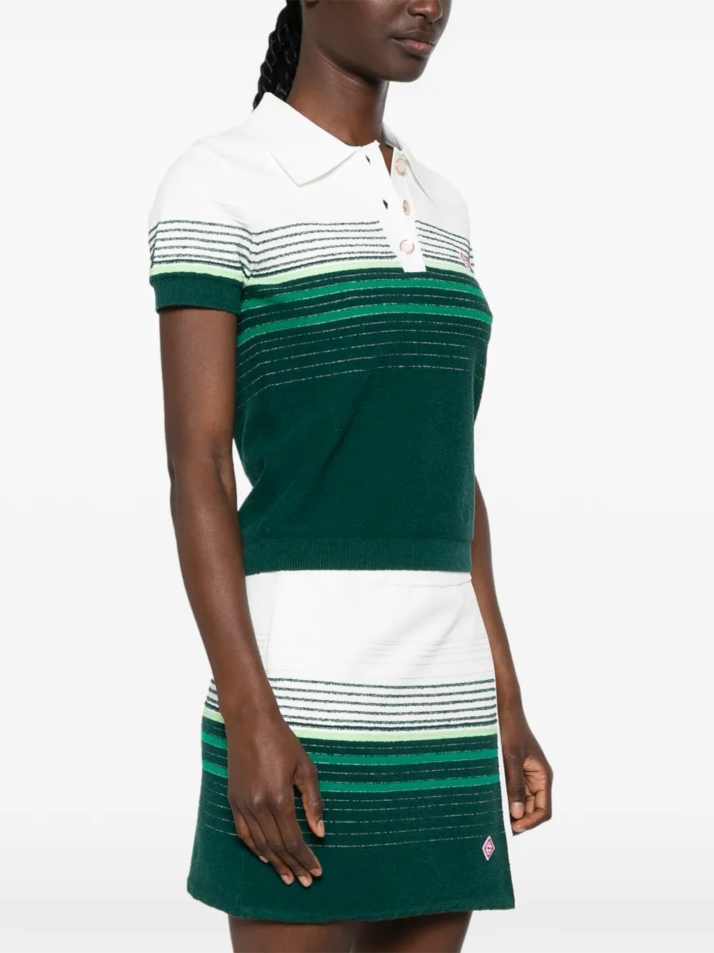Casablanca Gestreept poloshirt Groen