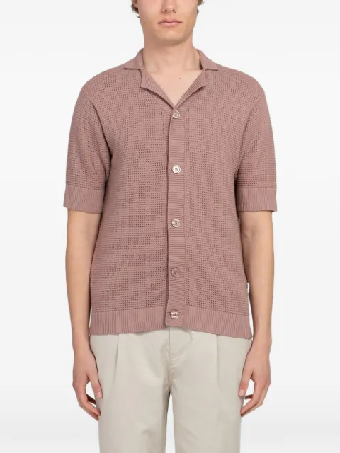MINIMUM crochet-knit short-sleeve cardigan