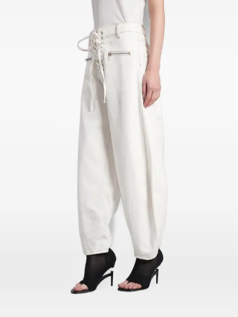 B1ARCHIVE lace-up zip-pocket jeans