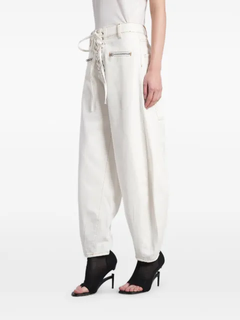 B1ARCHIVE lace-up zip-pocket jeans