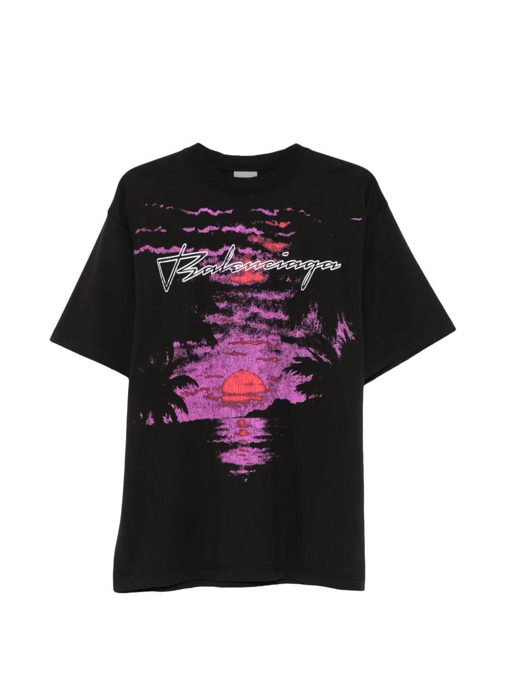 Balenciaga graphic-print distressed T-shirt - Schwarz