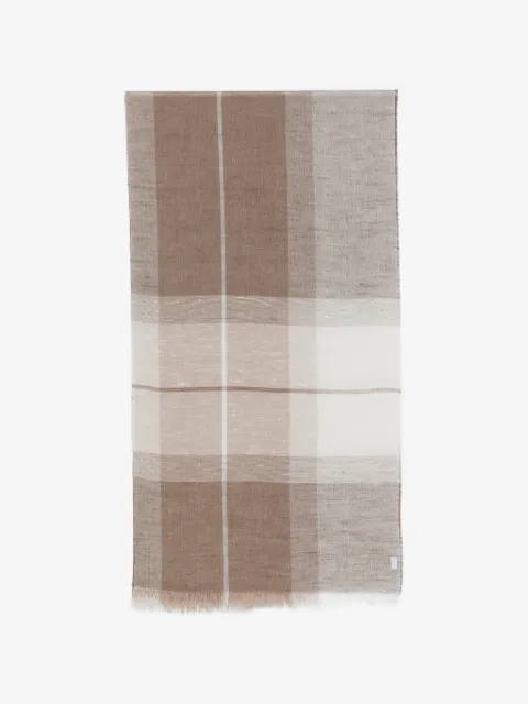 Pal Zileri check-pattern frayed scarf