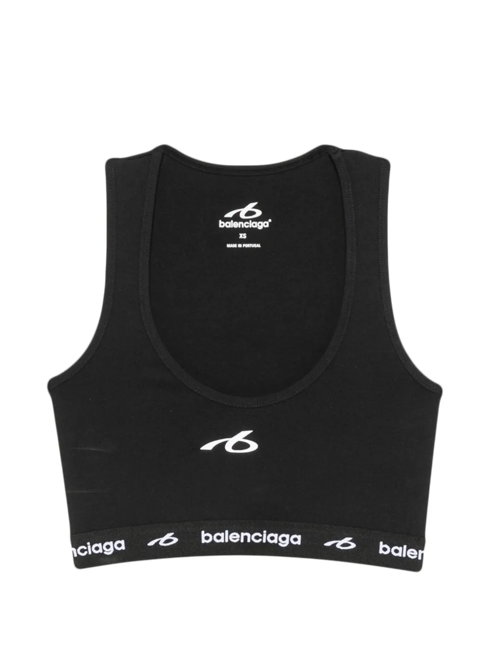 Balenciaga logo-print sports bra - Schwarz