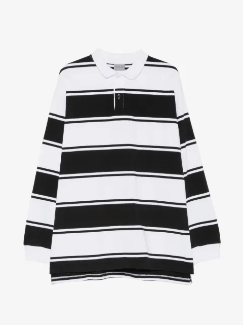 Balenciaga striped logo-patch polo shirt