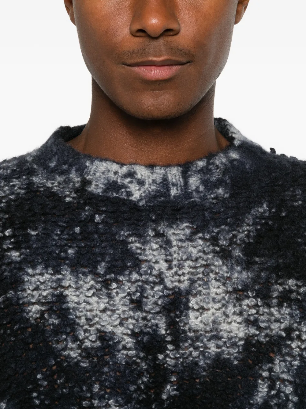 Avant Toi Bouclé gebreide trui met tie-dye print Blauw