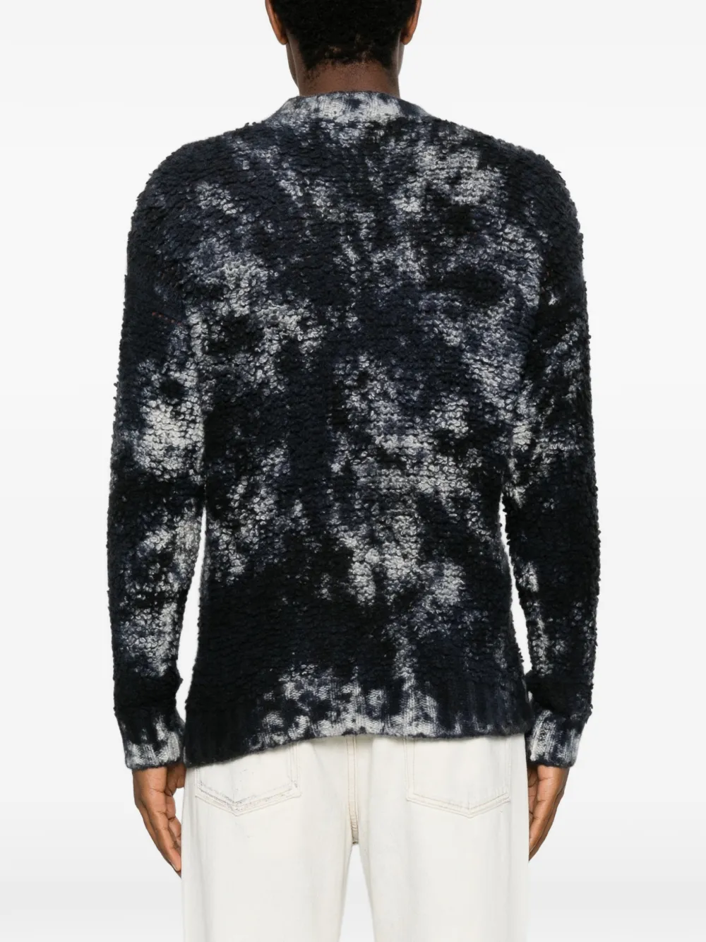 Avant Toi Bouclé gebreide trui met tie-dye print Blauw