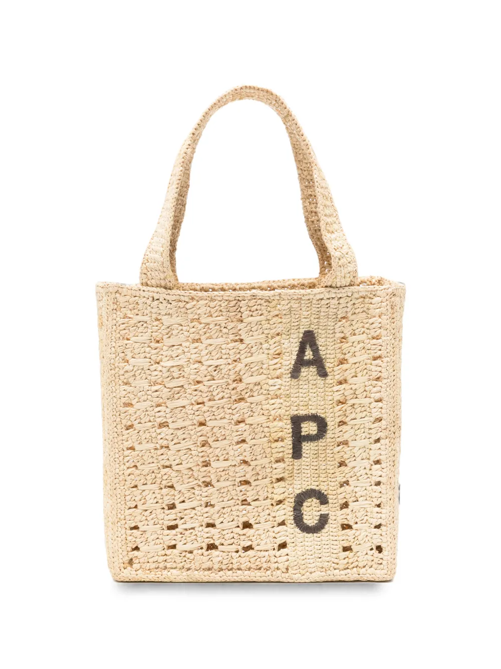 A.P.C. June logo-embroidered woven tote bag - Toni neutri