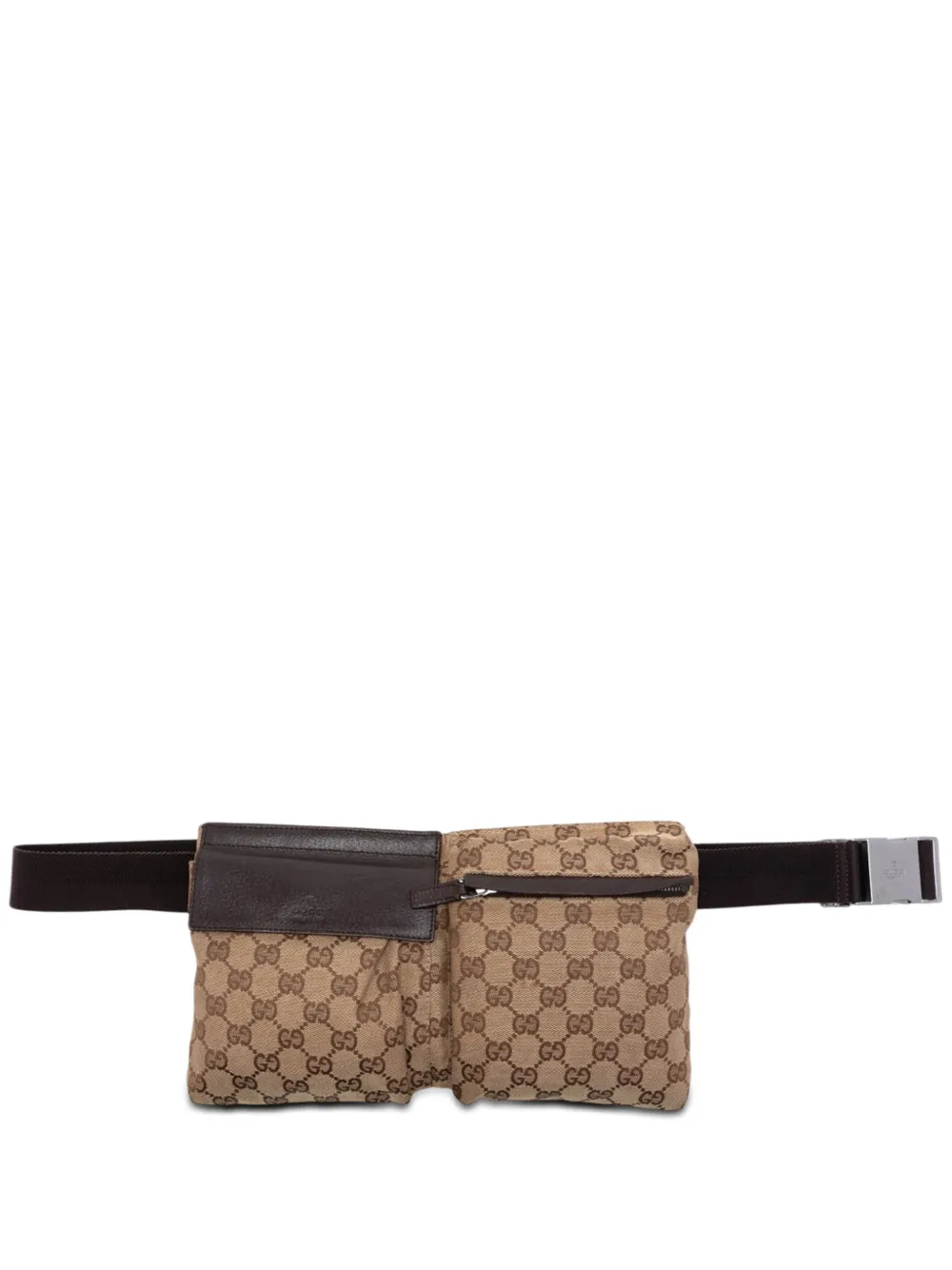 Gucci Pre-Owned 2000-2015 GG Canvas Double Pocket belt bag - Neutrals