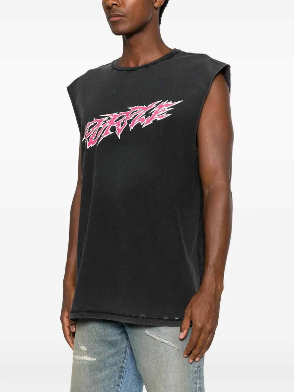 Purple Brand T-shirt met grafische print Grijs