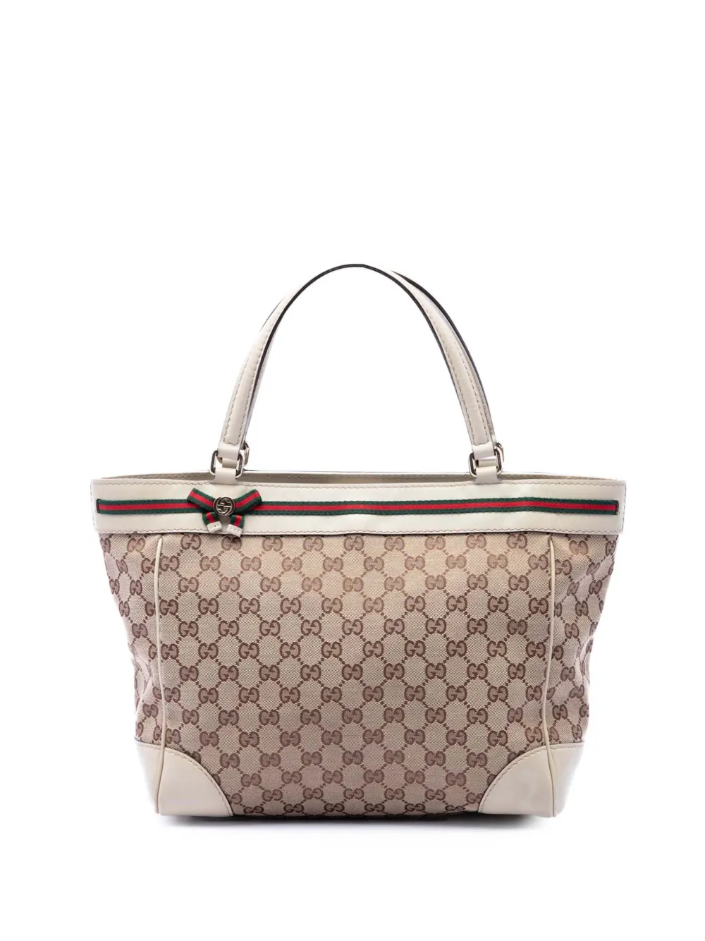 Gucci Pre-Owned 2016-2026 GG Canvas Web Mayfair tote bag - Bianco